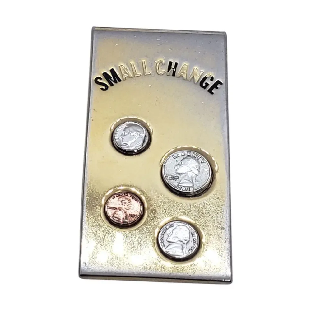 Vintage Money Clip Mini USA Coins Penny Nickel Dime Quarter 1977 Gift